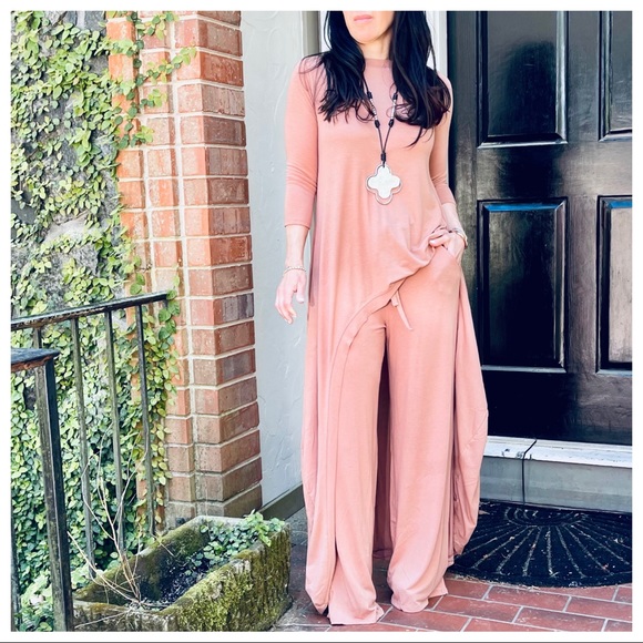 Side pockets wide leg drawstring waist pants - Picture 6 of 6